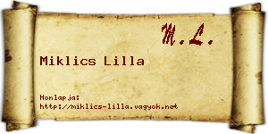 Miklics Lilla névjegykártya